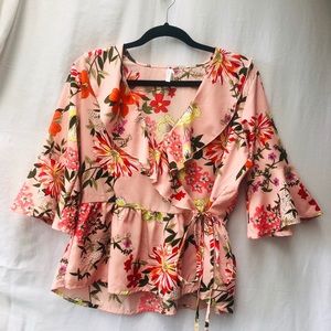Ruffled floral blouse